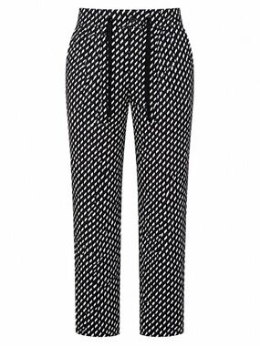 Weekend Max Mara Black White Geometric Drawstring Pants US 10 12